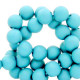 Acrylic beads 4mm round Matt Aquamarine blue